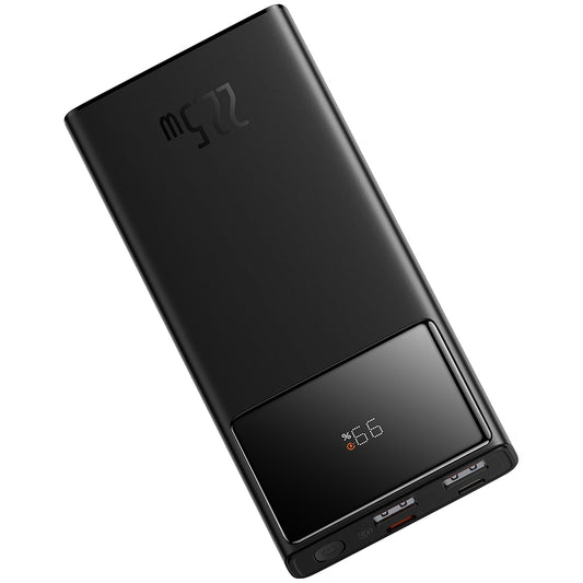Baseus Star Lord Batterie externe, 10000mAh, 22.5W, QC + PD, 1 x USB-C - 2 x USB-A, Noir PPXJ100001