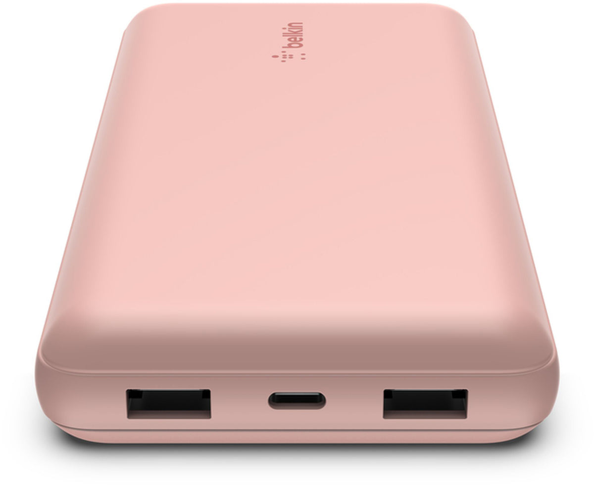Batterie Externe Belkin BoostCharge, 20000mAh, 15W, 1 x USB-C - 2 x USB-A, Rose Doré BPB012btRG