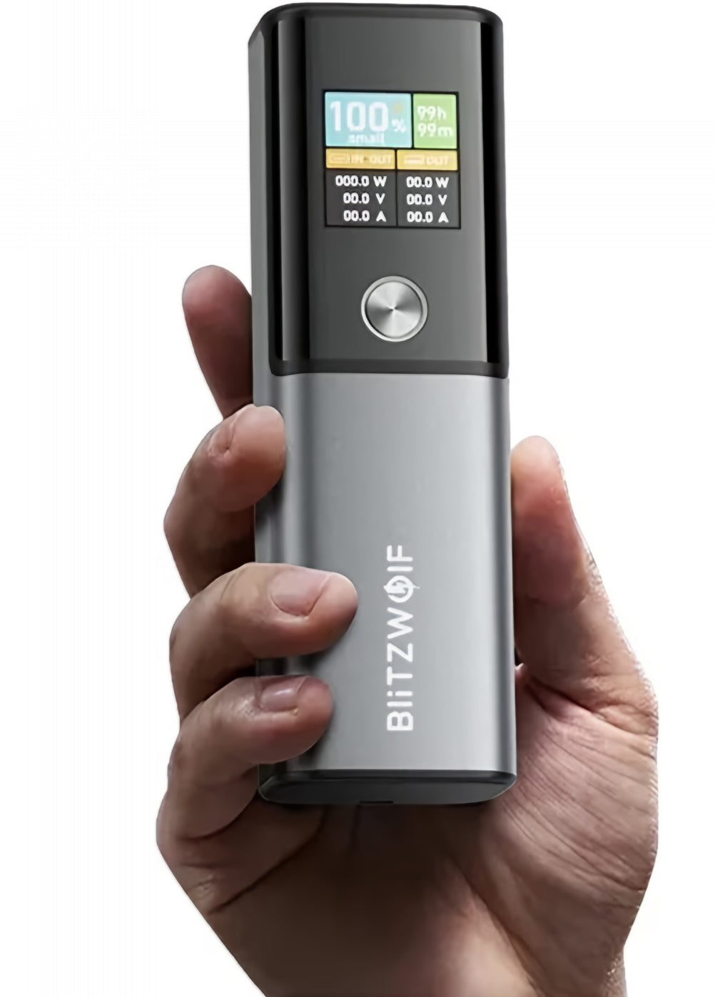 Batterie Externe BlitzWolf BW-P23, 14000mAh, 100W, QC + PD, 1 x USB-A - 1 x USB-C, Gris