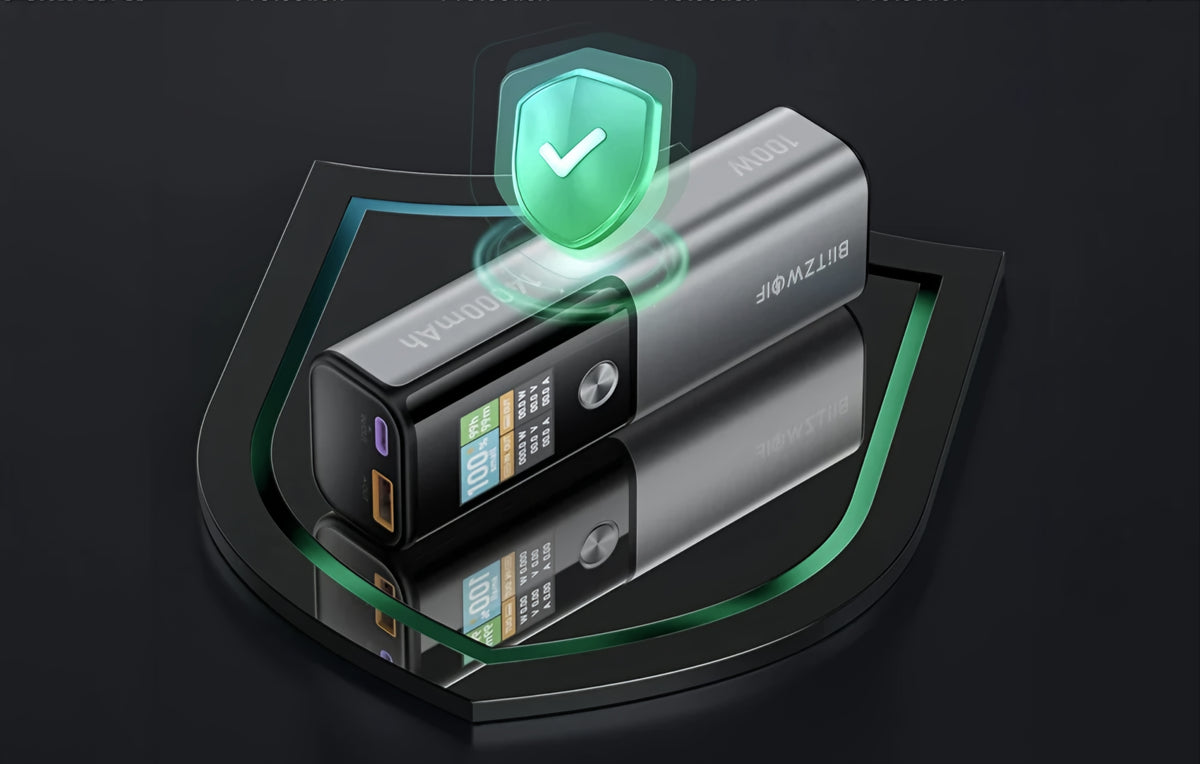 Batterie Externe BlitzWolf BW-P23, 14000mAh, 100W, QC + PD, 1 x USB-A - 1 x USB-C, Gris