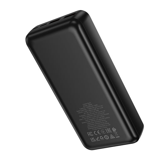 Batterie Externe Borofone BJ80A Clever, 20000mAh, 22.5W, QC + PD, 1 x USB-C - 2 x USB-A, Noire