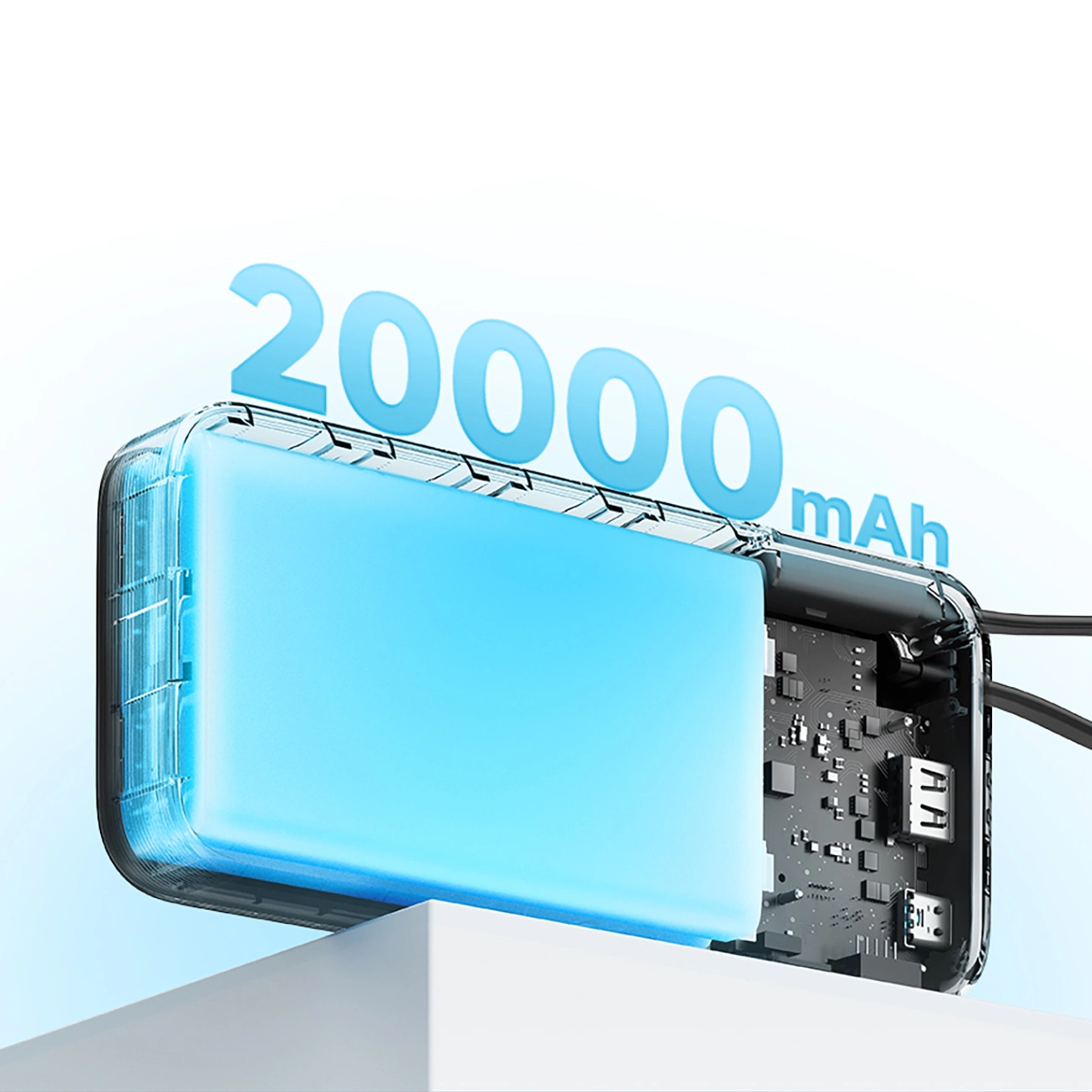 Batterie Externe Cuktech, 20000mAh, 55W, QC + PD, 1 x USB-A - 2 x USB-C, Gris CUKP200NGLDG