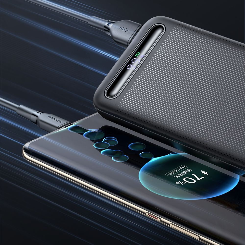 Batterie Externe McDodo MC-3881 Star, 10000mAh, 22.5W, QC + PD, 2 x USB-A - 1 x USB-C, Noire