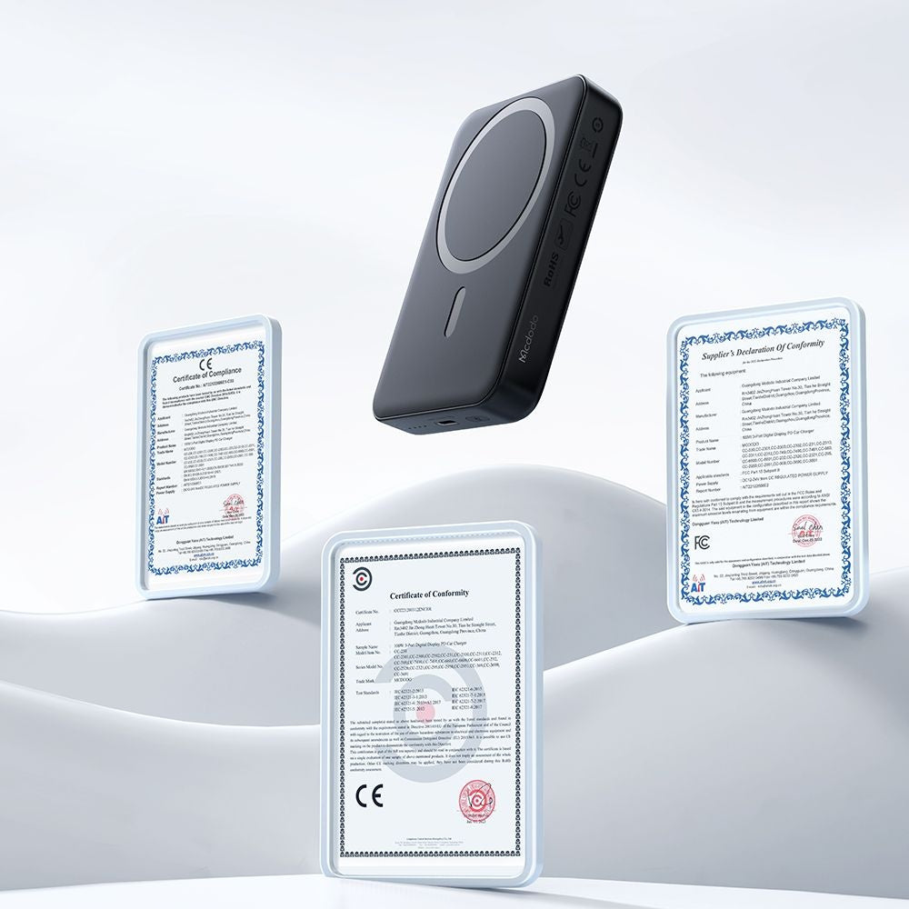 Batterie Externe Sans Fil McDodo MC-5931 Ambilight, 10000mAh, 30W, PD + FQI, 1 x QI - 1 x USB-C, Noire