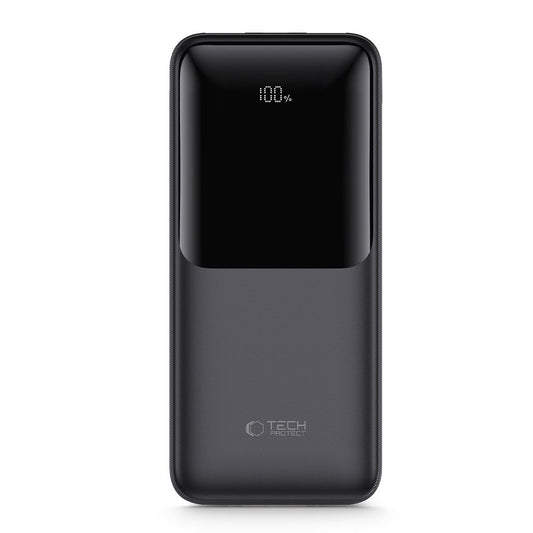 Batterie Externe Tech-Protect PB01, 10000mAh, 22.5W, QC + PD, 1 x USB-C - 2 x USB-A, Noire