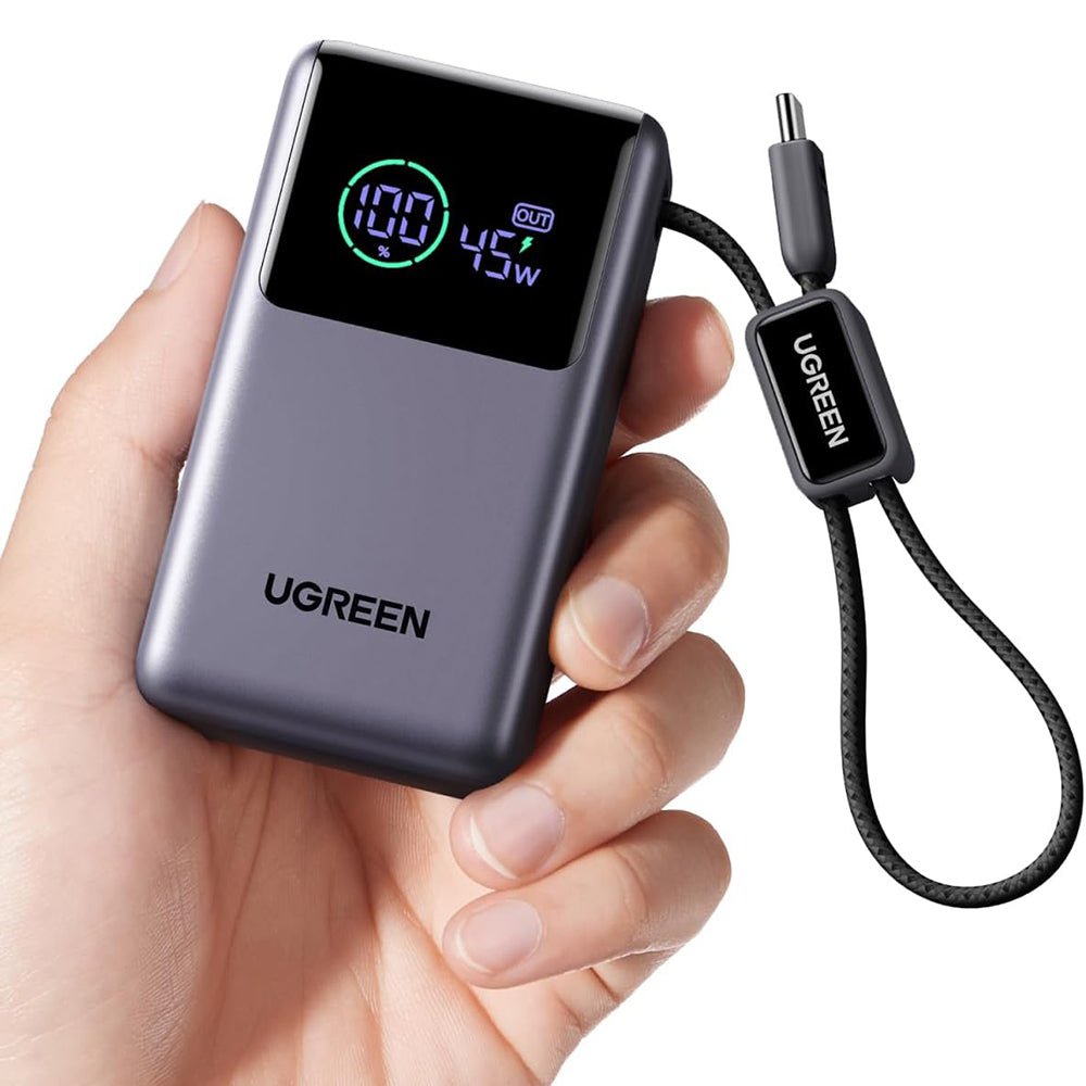 Batterie Externe UGREEN Nexode Pro PB727 (85301B), 10000mAh, 55W, QC + PD, 1 x USB-A - 2 x USB-C, Gris
