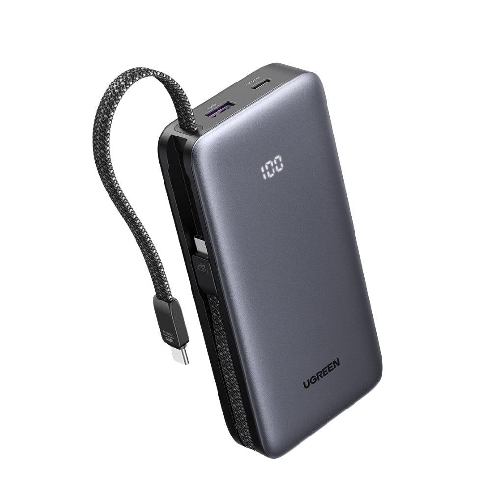 Batterie Externe UGREEN PB528 (55985B), 20000mAh, 30W, QC + PD, 1 x USB-A - 3 x USB-C, Gris