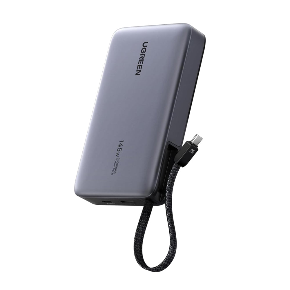 Batterie Externe UGREEN PB551 (55992B), 20000mAh, 145W, QC + PD, 1 x USB-A - 2 x USB-C, Gris