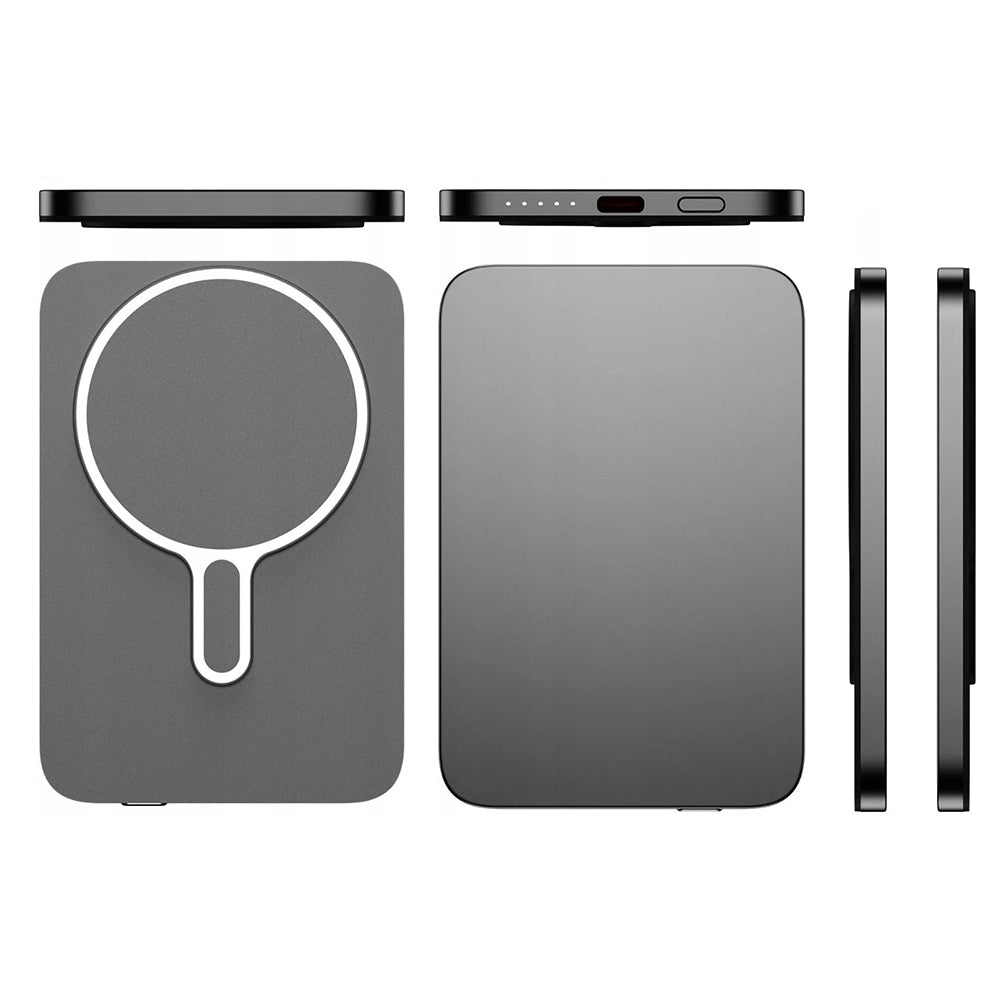 Batterie Externe Sans Fil 3MK MagSnap Go, 5000mAh, 20W, PD + FQI, 1 x QI - 1 x USB-C, Gris