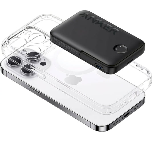 Batterie externe sans fil Anker 322 MagGo, 5000mAh, 12W, 1 x QI - 1 x USB-C, Noir A1618G11