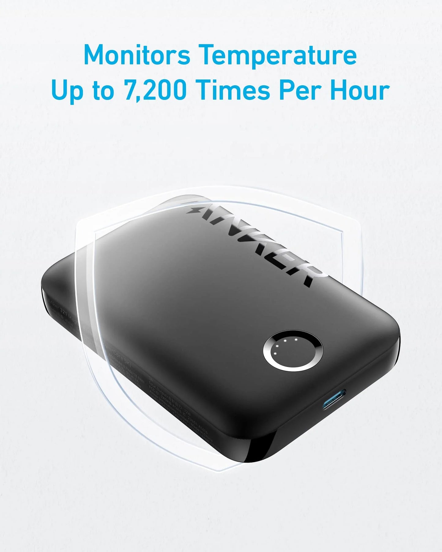 Anker 321 MagGo Wireless External Battery, 5000mAh, 7.5W, 1 x IQ, Black A1616G11
