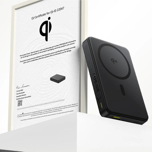 Batterie Externe Sans Fil Baseus Airpow2 Qi2, 10000mAh, 22.5W, QC + PD + FQI, 1 x QI - 1 x USB-A - 1 x USB-C, Noire P10080000123-00