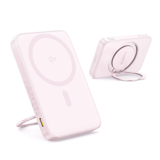 Batterie Externe Sans Fil Baseus PicoGo, 5000mAh, 20W, PD + FQI, 1 x QI - 1 x USB-C, Rose P10076800413-00