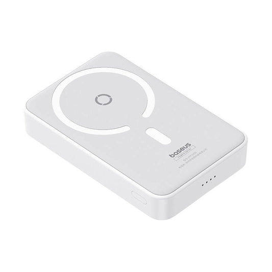 Batterie Externe Sans Fil Baseus MagPro PPCXZ05, 5000mAh, 20W, PD + FQI, 1 x QI - 1 x USB-C, Blanche P10064101223-00