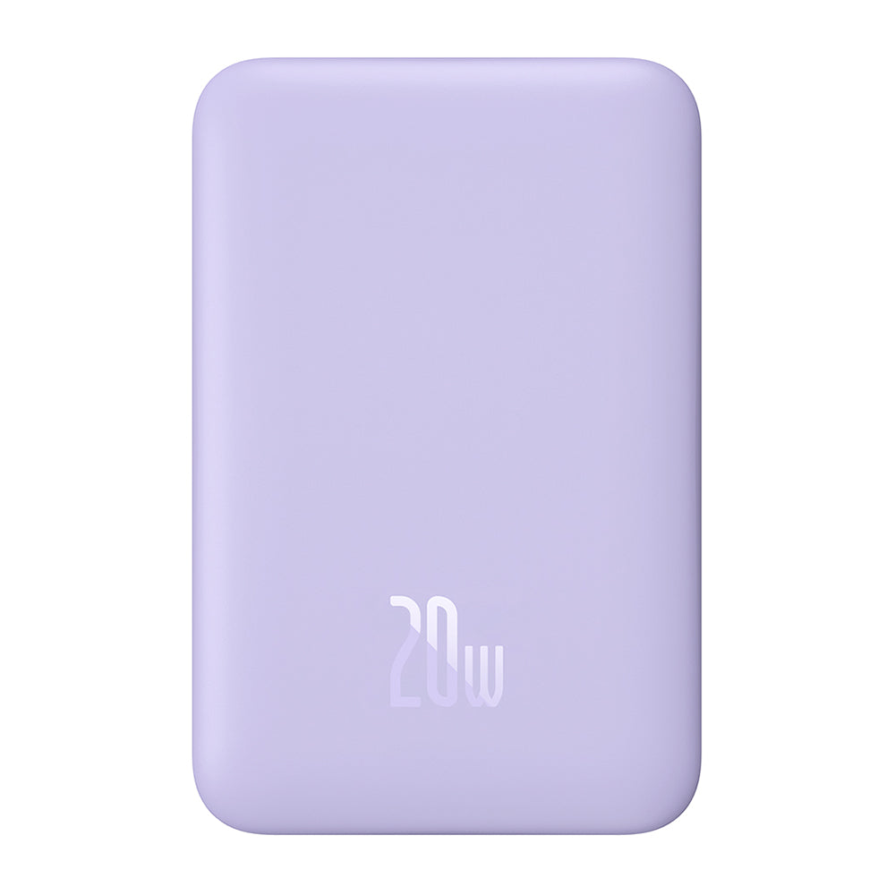 Batterie Externe Sans Fil Baseus Magnetic Mini, 10000mAh, 20W, PD + FQI, 1 x QI - 1 x USB-C, Mauve PPCX110105