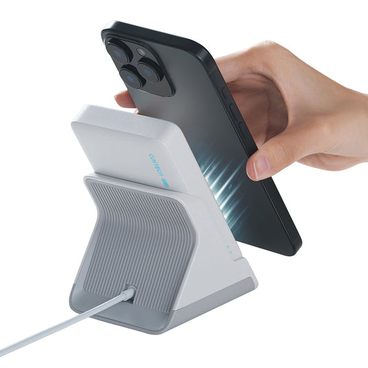 Batterie Externe Sans Fil Cuktech WPB100N, 10000mAh, 20W, PD + FQI, 1 x QI - 1 x USB-C, Blanche CKWPB100NGLGR