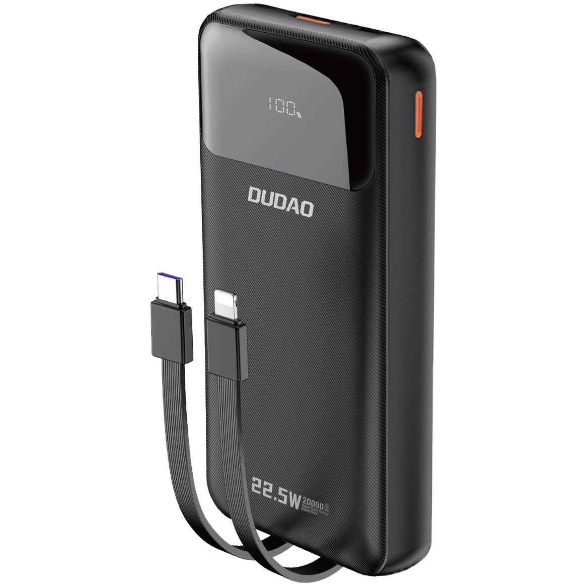 Batterie Externe Dudao K15Pro, 20000mAh, 22.5W, QC + PD, 1 x Lightning - 1 x USB-A - 2 x USB-C, Noire