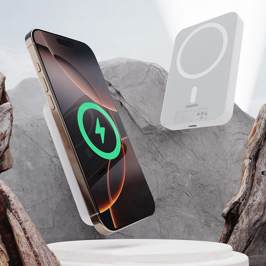 Batterie Externe Sans Fil Dudao K26, 10000mAh, 20W, PD + FQI, 1 x QI - 1 x USB-C, Blanche