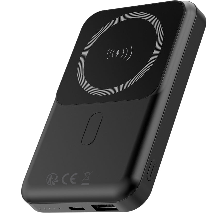 Forever MATB-100 Batterie externe sans fil, 10000mAh, 22.5W, QC + PD + FQI, 1 x QI - 1 x USB-A - 1 x USB-C, Noir