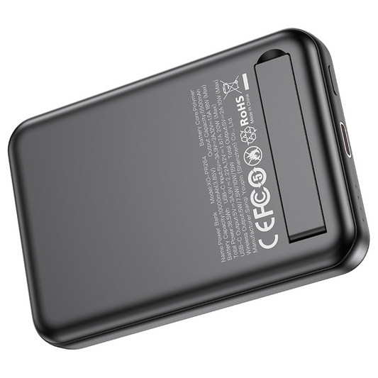 Wireless External Battery XO Design PR264, 10000mAh, 20W, PD + FQI, 1 x QI - 1 x USB-C, Black, Resealed