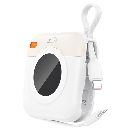 XO Design PR258 External Battery, 10000mAh, 20W, QC + PD, 1 x Lightning - 1 x USB-C, Beige