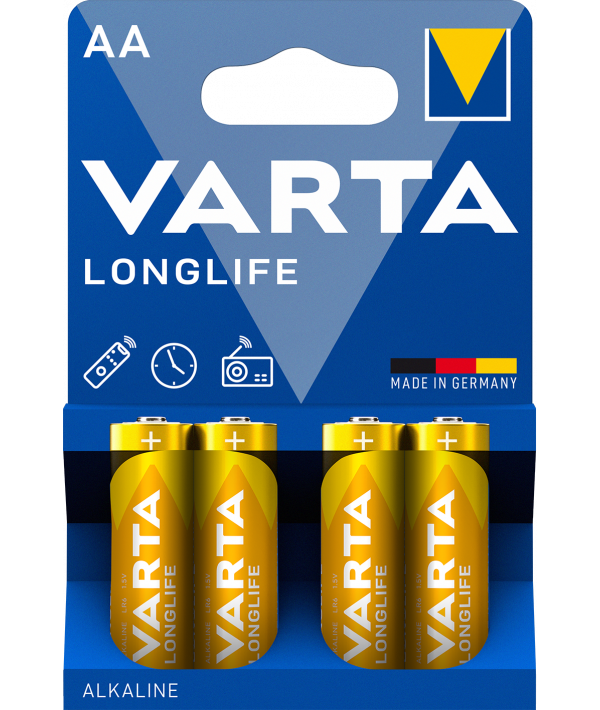 Piles Varta Longlife 4106, AA / LR6, Set 4 pièces