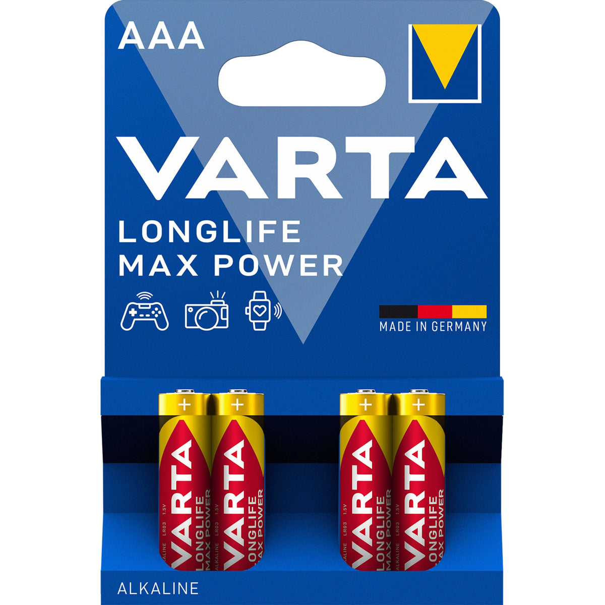 Batterie Varta Longlife Max Power 4703, AAA / LR3, Set 4 pièces