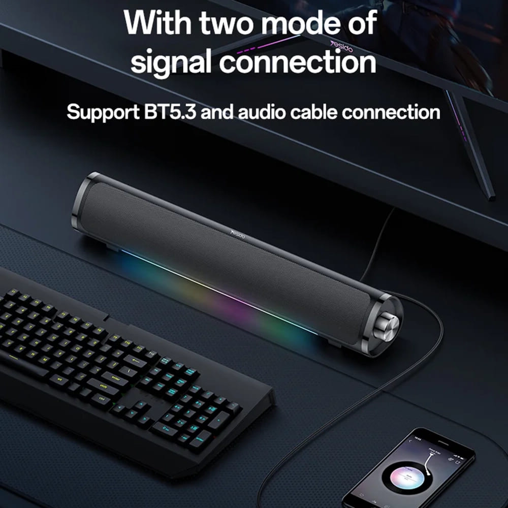 Enceinte Bluetooth Yesido YSW27, 10W, RGB, Noire