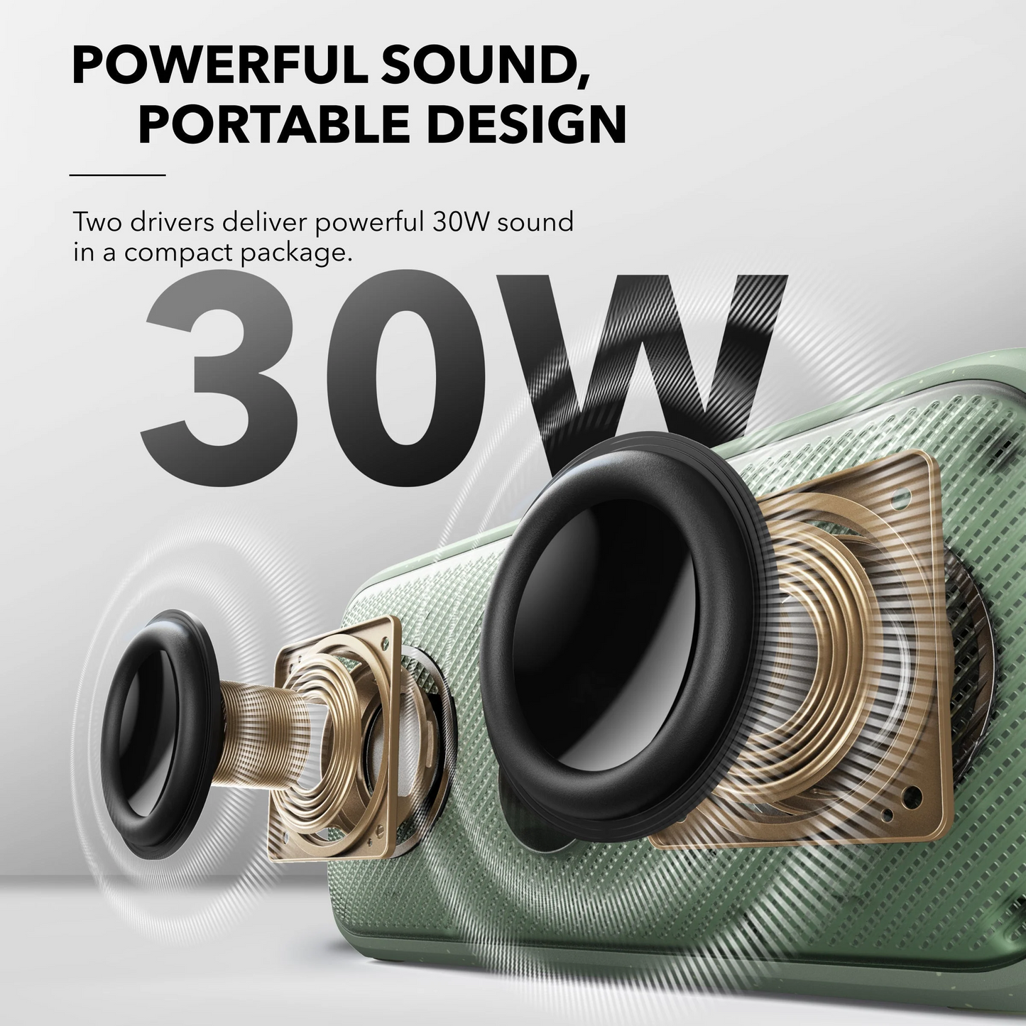 Enceinte Portable Bluetooth Anker SoundCore Motion 300, 30W, TWS, Étanche, Vert A3135061