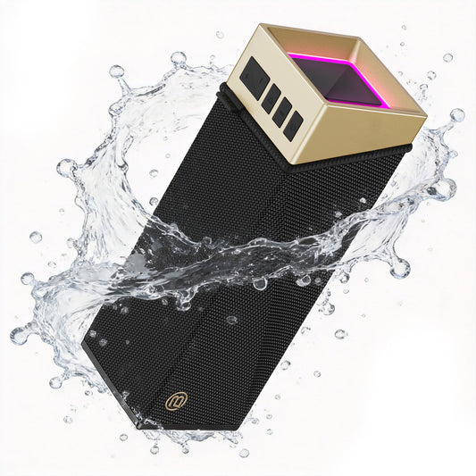 Enceinte Bluetooth Portable Bugani Brief TT, 60W, RGB, Étanche, Noir Doré
