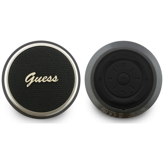 Enceinte Portable Bluetooth Guess Script Logo Métal, 5W, TWS, Noire