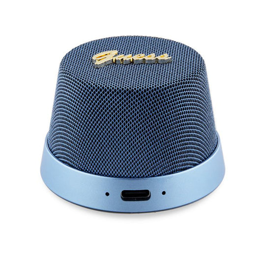 Enceinte Portable Bluetooth Guess Stand Magnétique Script Métal, 3W, Bleue