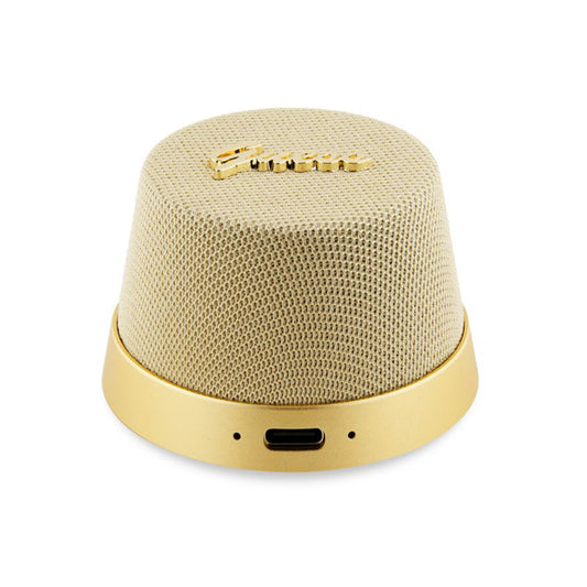 Enceinte Portable Bluetooth Guess Stand Magnétique Script Métal, 3W, Dorée