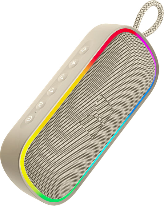 Enceinte Bluetooth Portable Monster S150 Plus, 40W, TWS, RGB, Étanche, Crème Clair