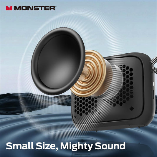 Enceinte Portable Bluetooth Monster S520, 5W, TWS, RGB, Étanche, Noire