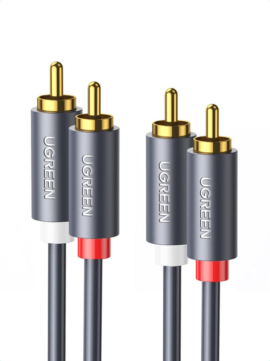 Câble audio 2 x RCA - 2 x RCA UGREEN AV104, 1.5m, Gris