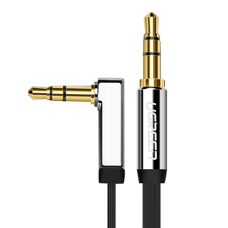 Câble Audio 3.5mm - 3.5mm UGREEN AV112 Angled, 1m, Noir