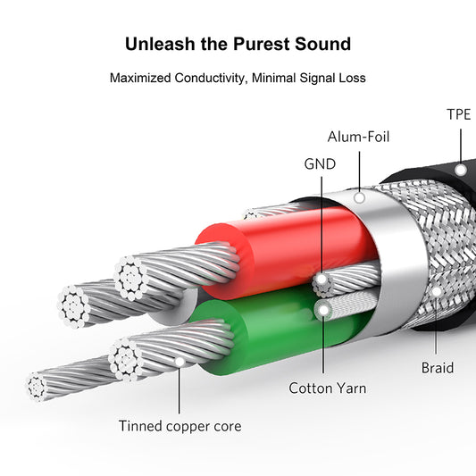 Audio Cable 3.5mm - 3.5mm Lito LA02, 1m, Black