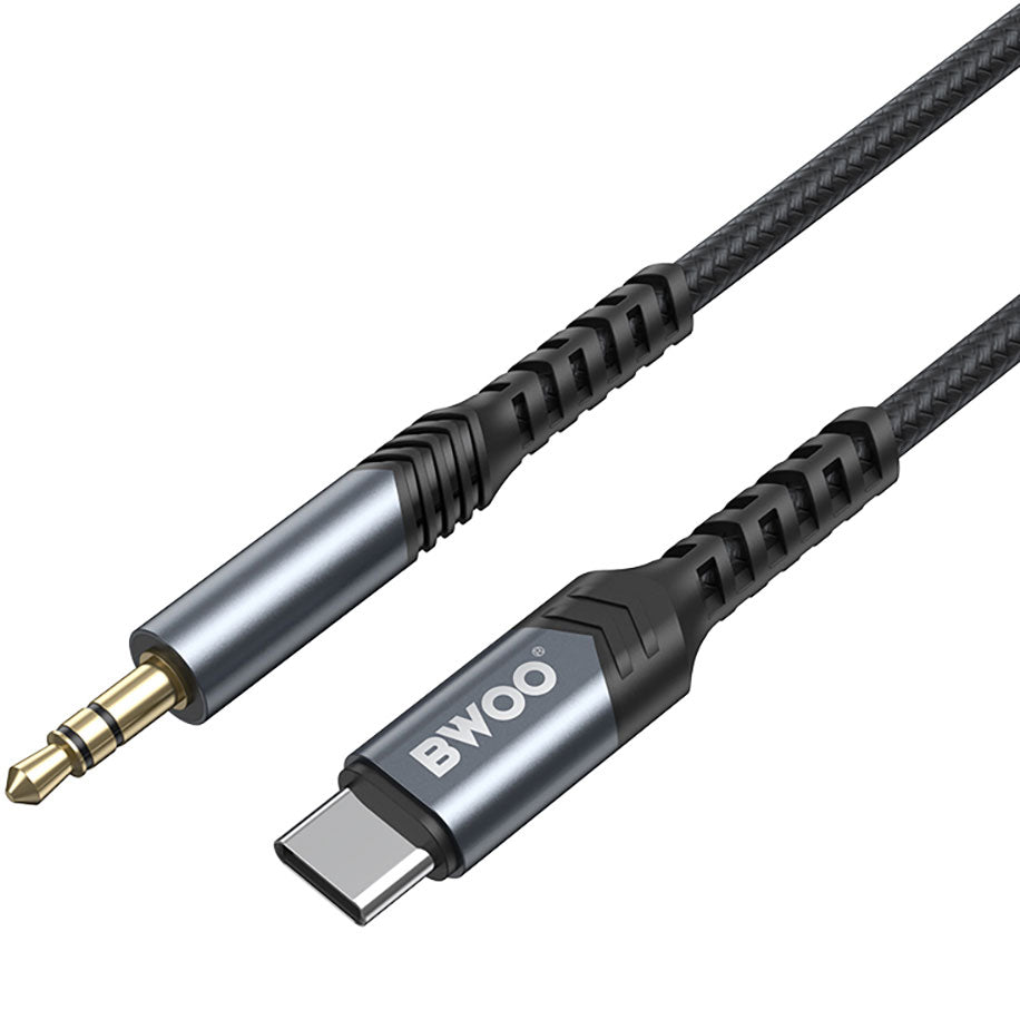 Câble Audio USB-C - 3.5mm BWOO BO-AUX066, 1.2m, Noir