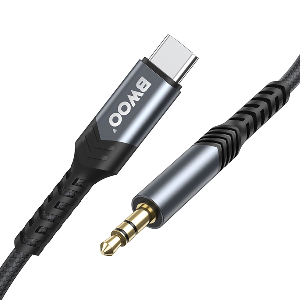 Câble Audio USB-C - 3.5mm BWOO BO-AUX066, 1.2m, Noir