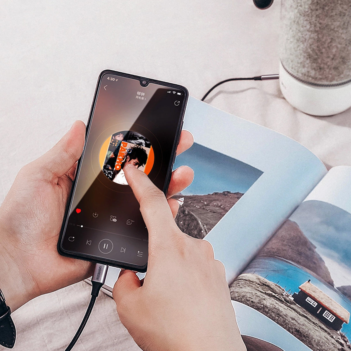 Câble Audio USB-C - 3.5mm UGREEN AV143, 1m, Gris