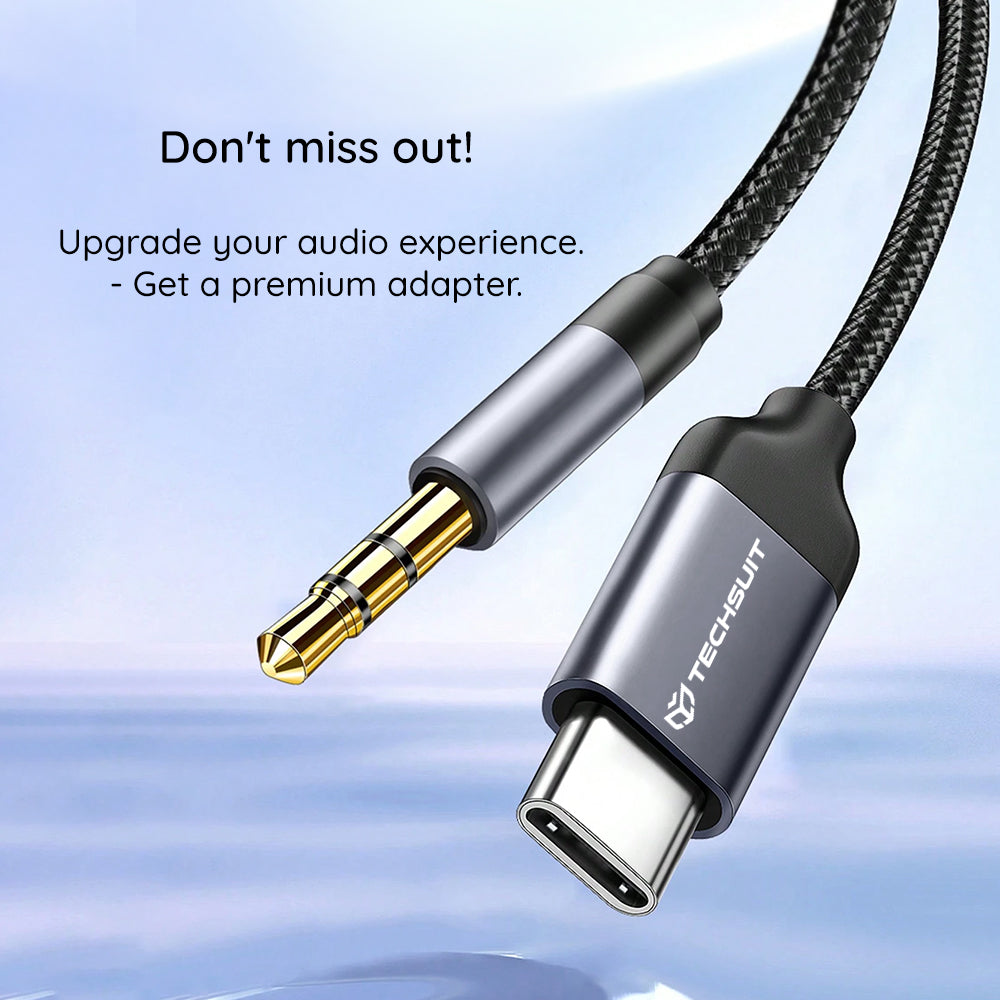 Câble Audio USB-C - 3.5mm Techsuit AC11 FuseXound, 0.5m, Gris