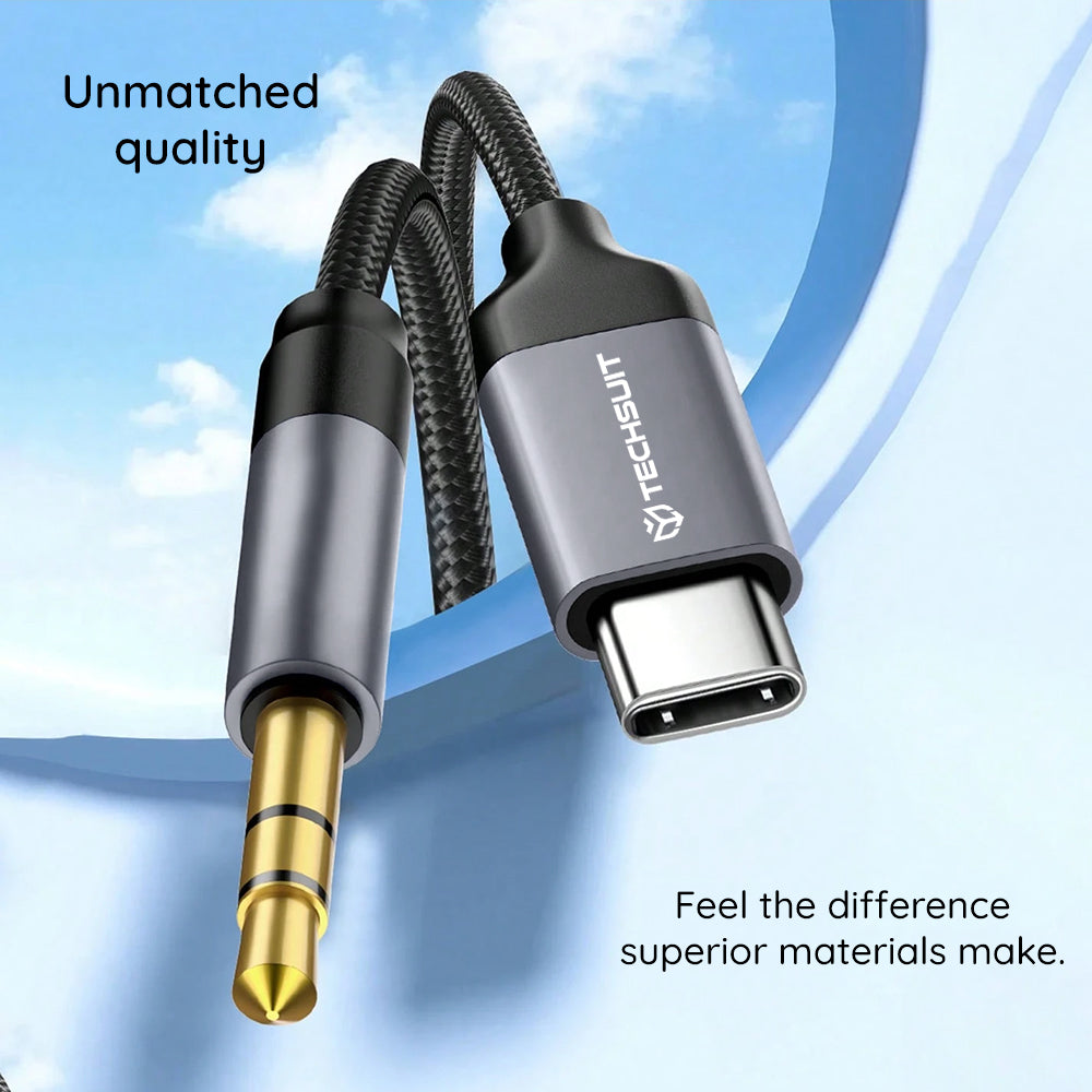 Câble Audio USB-C - 3.5mm Techsuit AC11 FuseXound, 0.5m, Gris