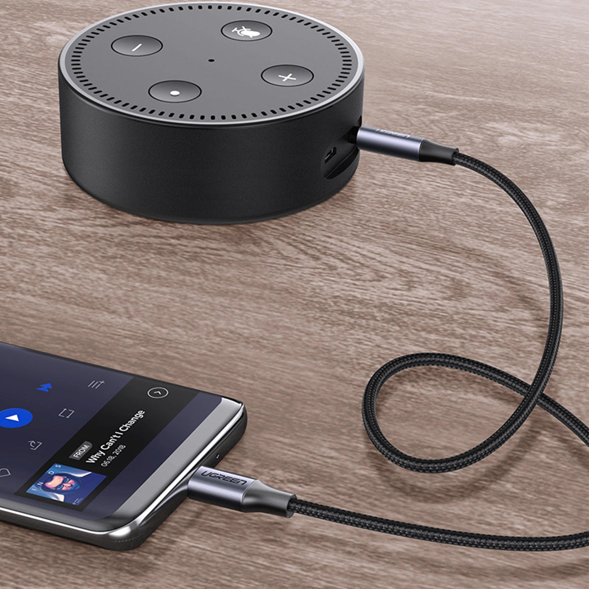 Câble Audio USB-C - 3.5mm UGREEN AV143, 1m, Gris