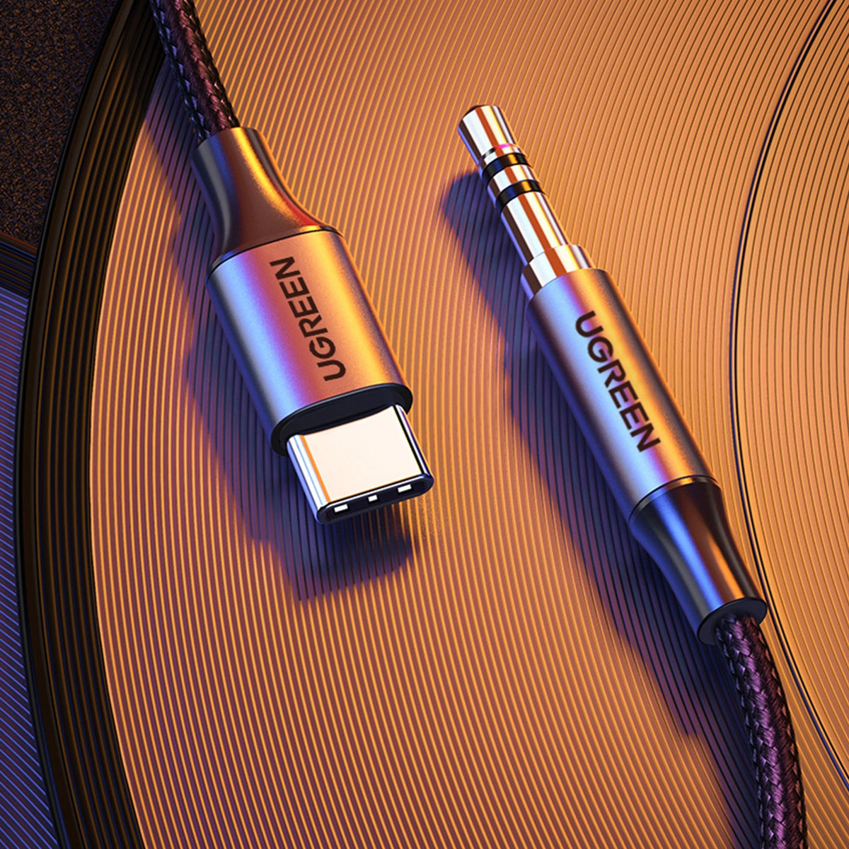 Câble Audio USB-C - 3.5mm UGREEN AV143, 1m, Gris