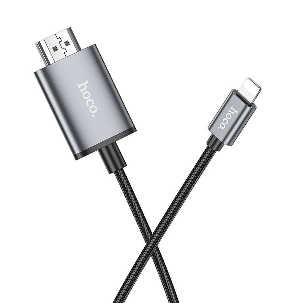 Câble Audio et Vidéo Lightning - HDMI HOCO UA27, 2m, Gris