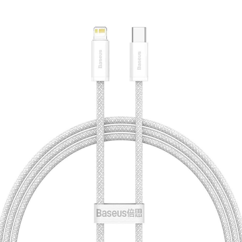 Câble de données et de charge USB-C - Lightning Baseus Dynamic Fast Charging, 20W, 2m, blanc CALD000102
