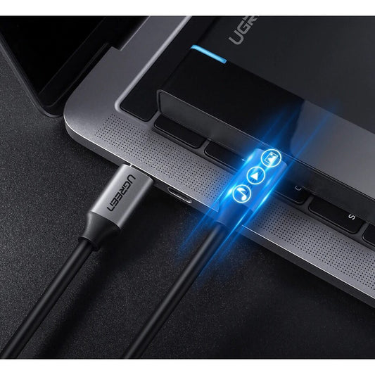 Câble de données et de charge USB-C - USB-C UGREEN USB-C US161, 60W, 1.5m, Gris