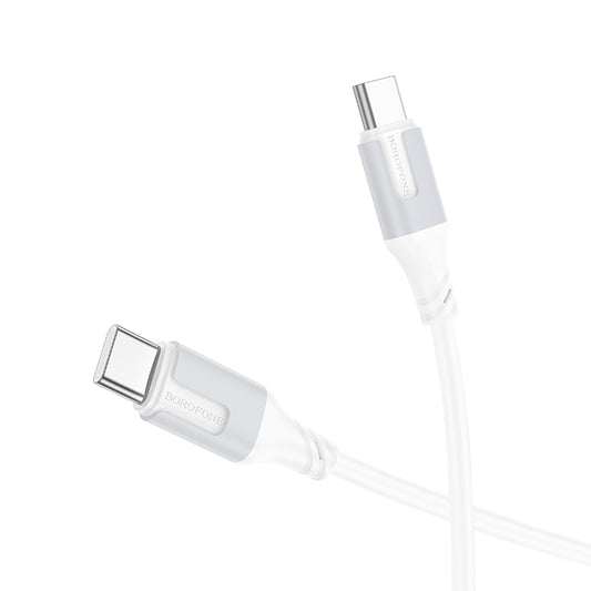 Câble de données et de charge USB-C - USB-C Borofone BX101 Creator, 60W, 1m, blanc