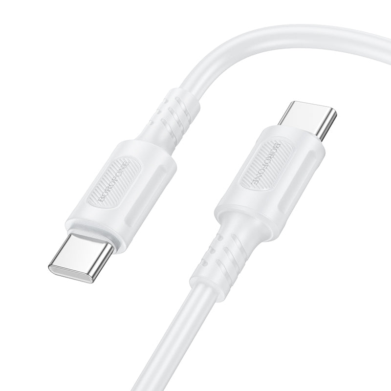 Câble de données et de charge USB-C - USB-C Borofone BX111 Feliz, 60W, 1m, blanc